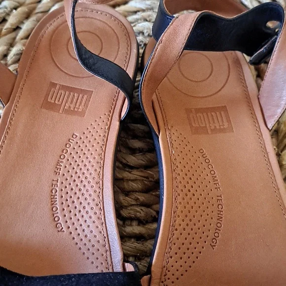 Fitflop Womens Cova Casual Closed Toe Black Suede Slingback Low Sandals S-7.5 - Picture 9 of 9